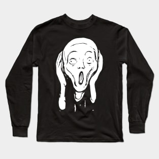 The Scream Edvard Munch The Scream Hearers Head Minimal White Long Sleeve T-Shirt